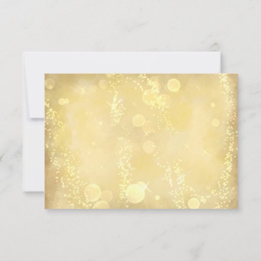 Gouden elegante bruiloft RSVP kaartje (Achterkant)