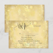 Gouden elegante bruiloft RSVP kaartje (Voorkant / Achterkant)