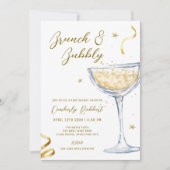 Gouden Elegante Brunch Bubbly Champagne Baby showe Kaart (Voorkant)