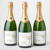 Gouden Elegante Brunch Bubbly Champagne Baby showe Sparkling Wijnetiket (Flessen)