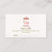Gouden Elegante Carrousel Luier Raffle Baby shower Informatiekaartje (Voorkant)