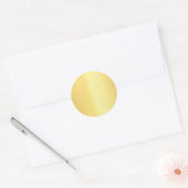 Gouden Elegante Chic Sjabloon Blanco Uw Aangepaste Ronde Sticker (Envelop)