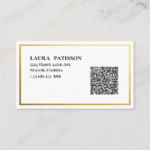 Gouden elegante chique monogram met qr-code visitekaartje (Achterkant)