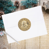Gouden Elegante Christelijke Kerstkerststal Ronde Sticker