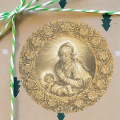 Gouden Elegante Christelijke Kerstkerststal Ronde Sticker