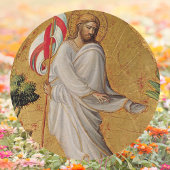 Gouden Elegante Christelijke Opstanding Jesus East Ronde Sticker