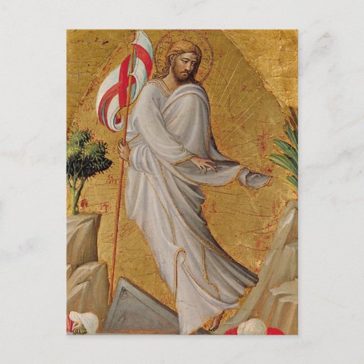 Gouden Elegante Christelijke Opstanding Jezus Pase Feestdagenkaart (Voorkant)
