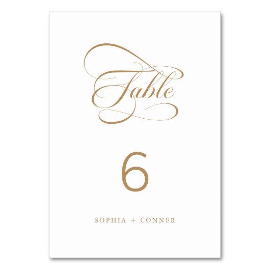 Gouden Elegante Classy Calligraphy Wedding Kaart (Achterkant)