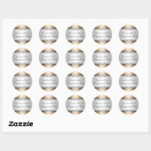 Gouden Elegante Damast Verlovingsfeest Sticker (Vel)