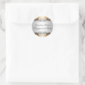 Gouden Elegante Damast Verlovingsfeest Sticker (Tas)