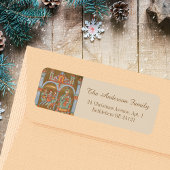 Gouden Elegante Driekoningen Kerstmis Geboorte Mid Etiket