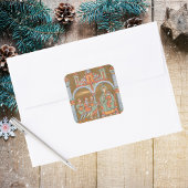 Gouden Elegante Driekoningen Kerstmis Geboorte Mid Vierkante Sticker