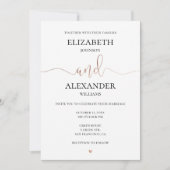 Gouden elegante eenvoudige bruiloft. Kalligrafie d Kaart (Voorkant)