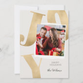 Gouden Elegante Familie Foto Kerstvakantie Kaart (Voorkant)