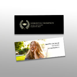 Gouden Elegante Foto Afstudeer Naamkaartjes