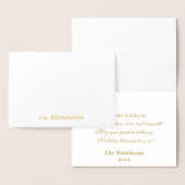 Gouden Elegante Gewenst Prettig Kerstfeest Monogra Folie Kaarten (Display)