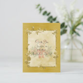 Gouden Elegante Glanzende Frame Save the Date Briefkaart (Staand voorkant)