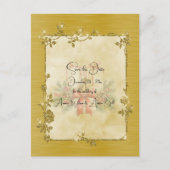 Gouden Elegante Glanzende Frame Save the Date Briefkaart (Voorkant)