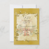 Gouden Elegante Glitterende Lijst RSVP Kaartje (Voorkant)