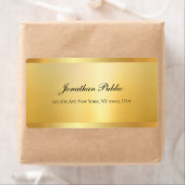 Gouden Elegante Handgeschreven Script Naam Templat Etiket (Insitu)