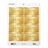 Gouden Elegante Handgeschreven Script Naam Templat Etiket (Full Sheet)