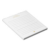 Gouden Elegante Hart Minimalistisch Aangepaste Naa Notitieblok (Schuin)