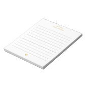Gouden Elegante Hart Minimalistisch Aangepaste Naa Notitieblok (Linkerzijde)