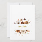 Gouden Elegante Herfst Boho Terracotta Neutral Wed Kaart (Achterkant)
