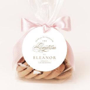 Gouden Elegante Kalligrafie Doop Dank u Bedankjes Labels