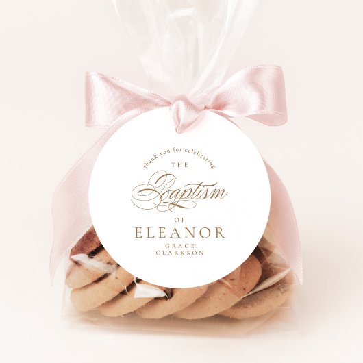 Gouden Elegante Kalligrafie Doop Dank u Bedankjes Labels