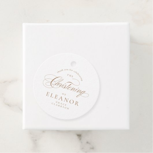 Gouden Elegante kalligrafie doopsel dank u Bedankjes Labels (In situ)