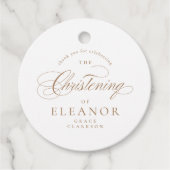 Gouden Elegante kalligrafie doopsel dank u Bedankjes Labels (Voorkant)