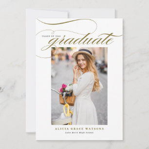Gouden Elegante Kalligrafie Foto Afstudeerfoto Aankondiging