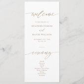 Gouden Elegante Kalligrafie Huwelijksceremonie Pro Programmakaart (Voorkant)