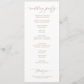 Gouden Elegante Kalligrafie Huwelijksceremonie Pro Programmakaart (Achterkant)
