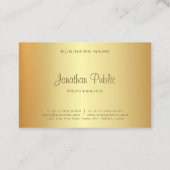 Gouden Elegante Kalligrafie Monogram Moderne Sjabl Visitekaartje (Achterkant)