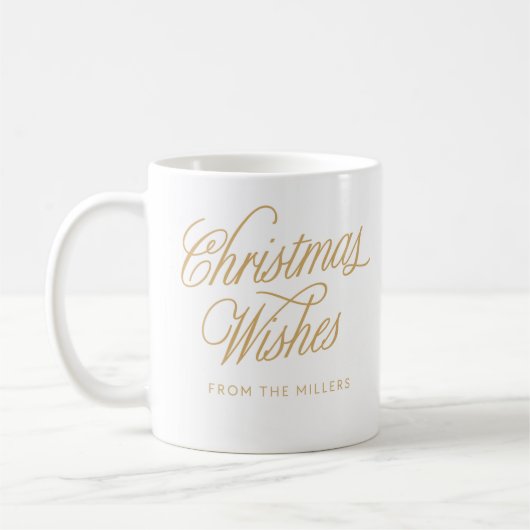 Gouden Elegante KalligrafieLettering Kerst Mok (Links)