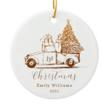 Gouden Elegante Kerstboom Baby's Eerste Kerstmis