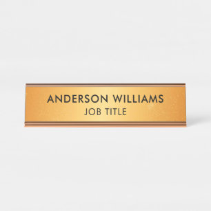 Gouden Elegante Klasse Minimalistische Aangepaste Bureau Naambordje