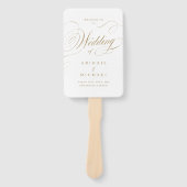 Gouden elegante klassieke kalligrafie bruiloft pro handwaaier (Voorkant)