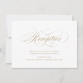 Gouden elegante klassieke kalligrafie huwelijksrec kaart