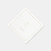 Gouden elegante koppel monogram minimalistisch huw servet (Hoek)