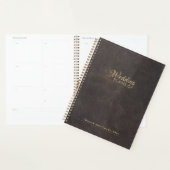 Gouden elegante lederen esthetische bruiloft plann planner (Display)