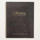 Gouden elegante lederen esthetische bruiloft plann planner (Voorkant)