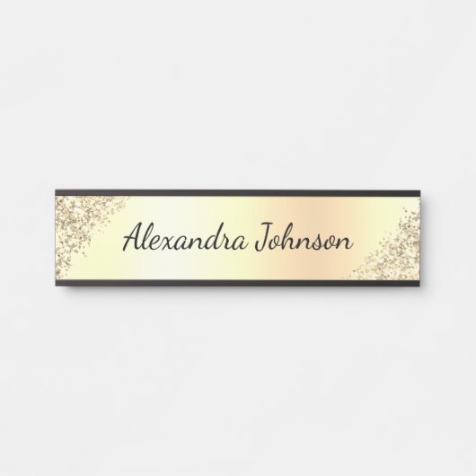 Gouden Elegante Moderne Professionele Kantoor Deurbordje (Voorkant)