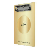 Gouden Elegante Monogram Moderne Sjabloon Mini Klembord (Angled2)