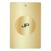 Gouden Elegante Monogram Moderne Sjabloon Mini Klembord (Achterkant)