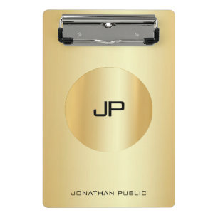 Gouden Elegante Monogram Moderne Sjabloon Mini Klembord