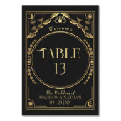  gouden elegante mystieke tarot bruiloft kaart (Achterkant)