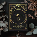 gouden elegante mystieke tarot bruiloft kaart<br><div class="desc">Elegant en modern bruiloftsontwerp geïnspireerd door een tarotkaart. OPMERKING: Het goud in dit ontwerp is GEEN echte folie. Items worden precies afgedrukt zoals ze op uw scherm verschijnen wanneer u aan het winkelwagentje toevoegt, dus personaliseer en voeg elk tabelnummer toe dat u nodig hebt en voeg het individueel toe aan...</div>